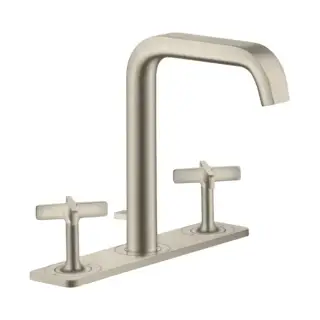 Axor Citterio E Смеситель для раковины, на 3 отв., с панелью и донным клапаном, цвет: шлифованный никель