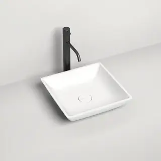 Salini Callista Раковина накладная 38х38х8.5cм, без отв., без перелива, S-Stone, цвет: белый матовый