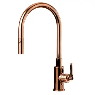 Nicolazzi Cucina Смеситель для раковины, на 1 отв., с выдвижным &nbsp;распылителем, излив 23.5см., цвет: Brushed Bronze