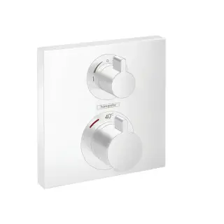 Hansgrohe Ecostat Square Термостат для душа, 2 источника, внешняя часть, цвет: белый матовый