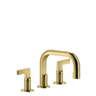 Gessi Inciso Смеситель для раковины на 3 отв., с донным клапаном, цвет: золото