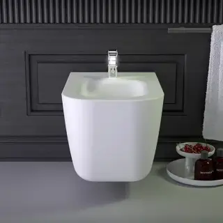 KNIEF Glam Биде подвесное 58х39х37 см, с 1 отв под смеситель, цвет: белый матовый