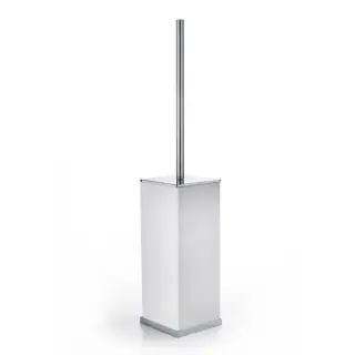 3SC Mood Deluxe White Туалетный ёршик, напольный, композит Solid Surface, цвет: белый матовый/хром