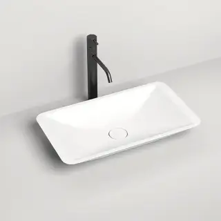 Salini Callista Раковина накладная 57.5х35х9cм, без отв., без перелива, S-Stone, цвет: белый матовый