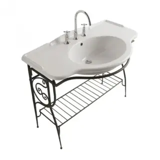 Globo Paestum Консоль напольная 110x60x90см, с раковиной на 1 отв, цвет: состаренный металл