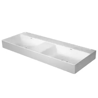 Duravit DuraSquare Раковина подвесная 120х47см, с отметками на 2 отв.,  двойная, без перелива, цвет: белый