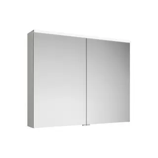 BURGBAD Eqio Зеркальный шкаф 100х80х17см, 2 зерк двери, стекл полки, LED, цвет F3437 капучино