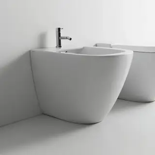 Globo Stockholm Биде напольное пристенное 51х37х42см, с 1 отв. под смеситель, с креплением, цвет: белый