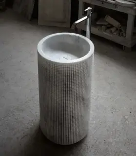 Antonio Lupi Pixel Раковина 45x85x45 см, без отв., напольная, цвет: Marmo Carrara