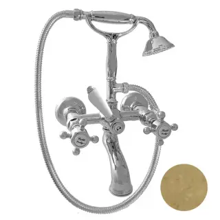 Nicolazzi Half Dome Смеситель для ванны на 2 отверстия, с ручным душем, цвет: натуральная латунь