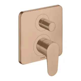 Axor Citterio M Смеситель для ванны, встраиваемый, с переключателем на 2 потока, с защитой, цвет: шлифованное красное золото
