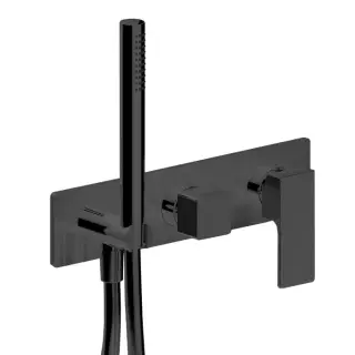 Fantini Mint Смеситель для душа, встраиваемый, на 2 источника, с ручн душем, (наружная часть), цвет: черный матовый