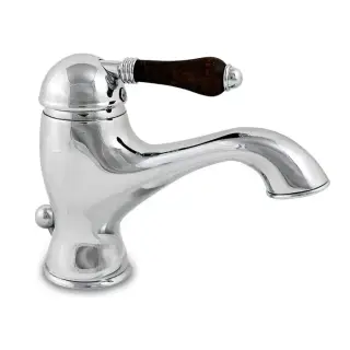 Nicolazzi Forest Смеситель для раковины однорычажный, с донным клапаном, ручки дерево, цвет: хром