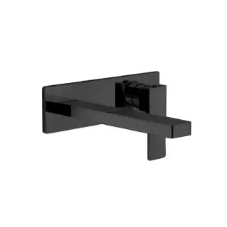 Fantini Mint Смеситель для раковины, встраиваемый, на 2 отв, без донного клапана, излив 19см., (наружняя часть), цвет: черный матовый