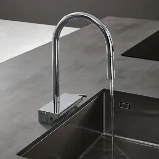 Hansgrohe Aquno Select M81 Смеситель для кухни, 1 отв., каскад, цвет: сталь