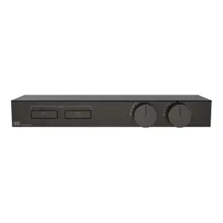 Gessi Hi-Fi Термостат для душа, с вкл. до 2 источников одновременно, с полкой из черного мат. стекла, внешняя часть, цвет: Black Metal Brushed PVD
