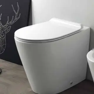 Simas Gambassi Унитаз приставной безободковый 56.5х37,5 см, цвет: белый