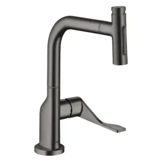 Axor Citterio Кухонный Смеситель 230, на 1 отв.,  с вытяжным изливом 2jet, цвет: шлифованный черный хром