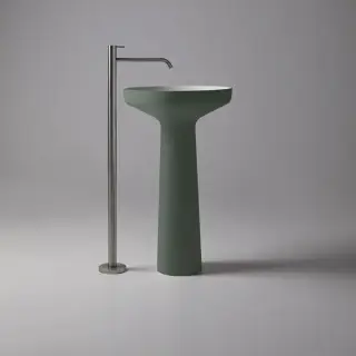 Antonio Lupi Ago Раковина 50х85 см, без отв., напольная, слив в пол, с сифоном, гибким шлангом и донным клапан, Flumood, внешний цвет: Flora, внутри белый