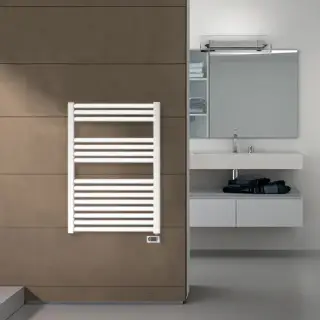 Irsap Ares Полотенцесушитель электрический 58x81.8x3см (15 трубок-2 промежутка), мощность: 400 ватт, с регулятором, провод: 120см, цвет: белый