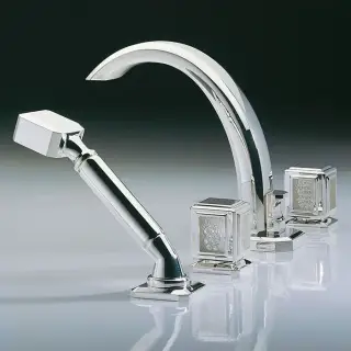 THG Metropolis cristal clair Смеситель для ванны, 4 отв., цвет: хром/прозрачный хрусталь