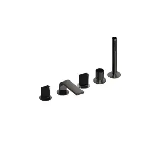 Fantini Venezia In Смеситель для ванны, набортный, 5 отв., излив: 160 мм, цвет: Matt Gun Metal PVD