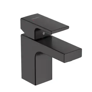 Hansgrohe Vernis Shap Смеситель для раковины, излив 70 мм, с донным клапаном, цвет: матовый черный