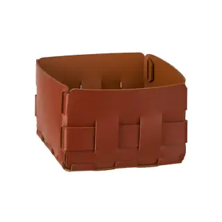 ADJ Корзинка Mini Bottega, 19x19xH13 см., цвет: бордо/коньяк