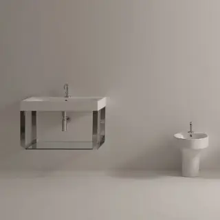 Kerasan Cento Раковина 80х45 см, 1 отв., подвесная, цвет: белый