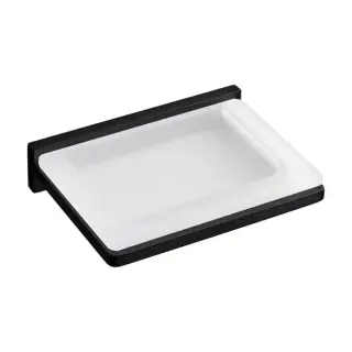 Colombo Look Мыльница подвесная, цвет: чёрный матовый/матовое стекло