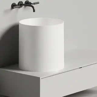 Salini Armonia 04 Раковина накладная 46хh45cм, без отв., материал: S-Stone, цвет: белый матовый