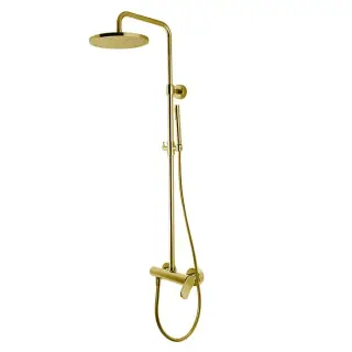Fima Carlo Frattini Colonne doccia Душевая стойка, верхний душ 25см., со смесителем, держателем и ручным душем, цвет: золото