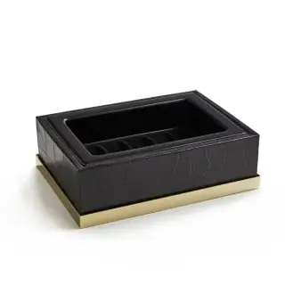 3SC Cocco Контейнер для CC01DA ,цвет черная кожа/золото