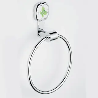 THG CAPUCINE VERT DECOR PLATINE Полотенцедержатель-кольцо 18см., декор зеленый, цвет: хром