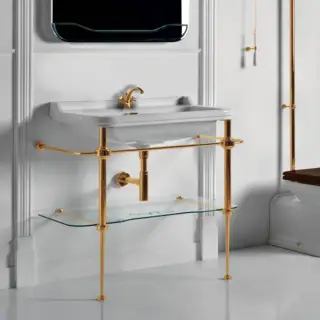 Kerasan Waldorf Консоль с раковиной 100х55см, на 1 отв, напольная, цвет: консоли: oro (золото)