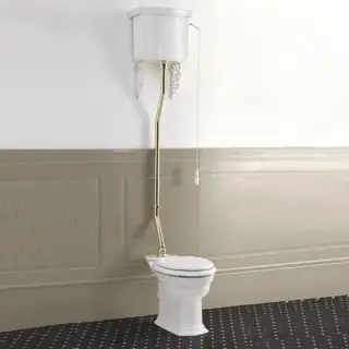 Devon&Devon Westminster Унитаз 64x36.5cм с высоким бачком, трубой, фурнитура золото