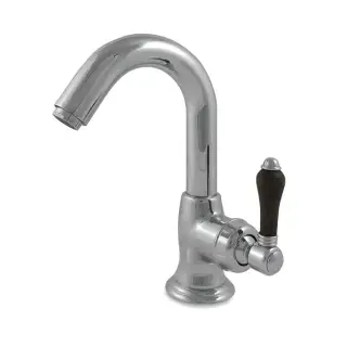 Nicolazzi Forest Смеситель для раковины однорычажный, с донным клапаном, ручки дерево, цвет: хром