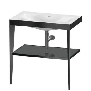 Duravit XViu Консоль напольная, 80x48x85см, с полкой, с раковиной без перелива, без отв., цвет: black matt/black high gloss lacquer