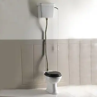 Devon&Devon Rose Унитаз 66x35,5cм, с высокой трубой, сиденье из массива дуба, фурнитура золото