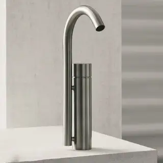 Fantini AA/27 Смеситель для раковины на 1 отв, без донного клапана, цвет: Матовая натуральная сталь