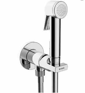 Bossini Paloma Flat Гигиенич комплект c монокомандным смесителем: лейка, держатель, шланг армированный нейлон 125 см, цвет: хром