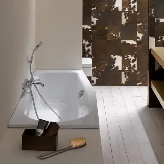 Bette Luna Ванна прямоугольная с шумоизоляцией 170х75х45 см, область ног справа, с покрытием антислип, BetteGlasur&reg; Plus, пристенная, цвет: белый