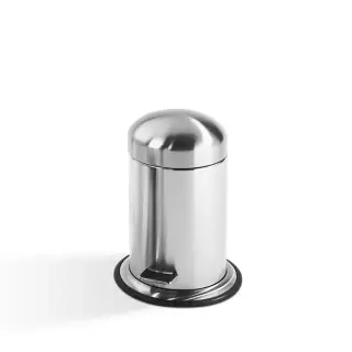 Decor Walther TE 30 Ведро 17xh31см, с педалью и крышкой, напольное, цвет: сталь матовая