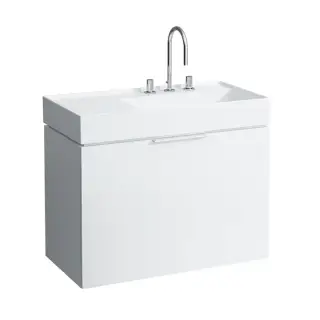 Laufen Kartell Тумба с раковиной, 89.5х45.5х61.5см, с 1 выдвиж. ящиком с полкой, с сифоном, покрытие LLC, цвет: белый глянцевый