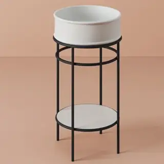 Artceram VOGUE Металическая структура &Oslash;44хh72,5см с раковиной Atelier без отв. под смеситель, напольная, цвет: черный матовый/белый матовый