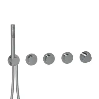 Almar Modular PUSH Смеситель для душа, встраиваемый, термостатический, на 3 потребителя с модулем ручного душа, цвет: оружейный металл брашированный PVD