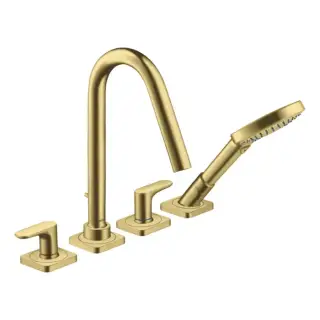 Axor Citterio M Смеситель для ванны, на 4 отв., с ручным душем, цвет: шлифованная медь