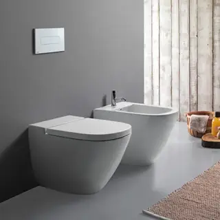 Globo Stockholm Биде напольное пристенное 58х37хh42см, с 1 отв. под смеситель, с креплением, цвет: белый