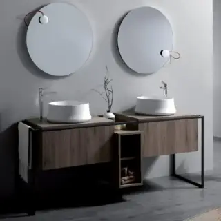 SIMAS Frame Комплект мебели с 2 ящиками и открытым элементом, 181x57xh72см, напольный, Цвет: темный дуб