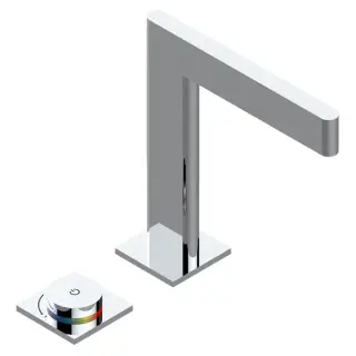 THG ICON-X CARBONE GOLD Смеситель для раковины, 2 отв., электронный, с донным клапаном, цвет: хром